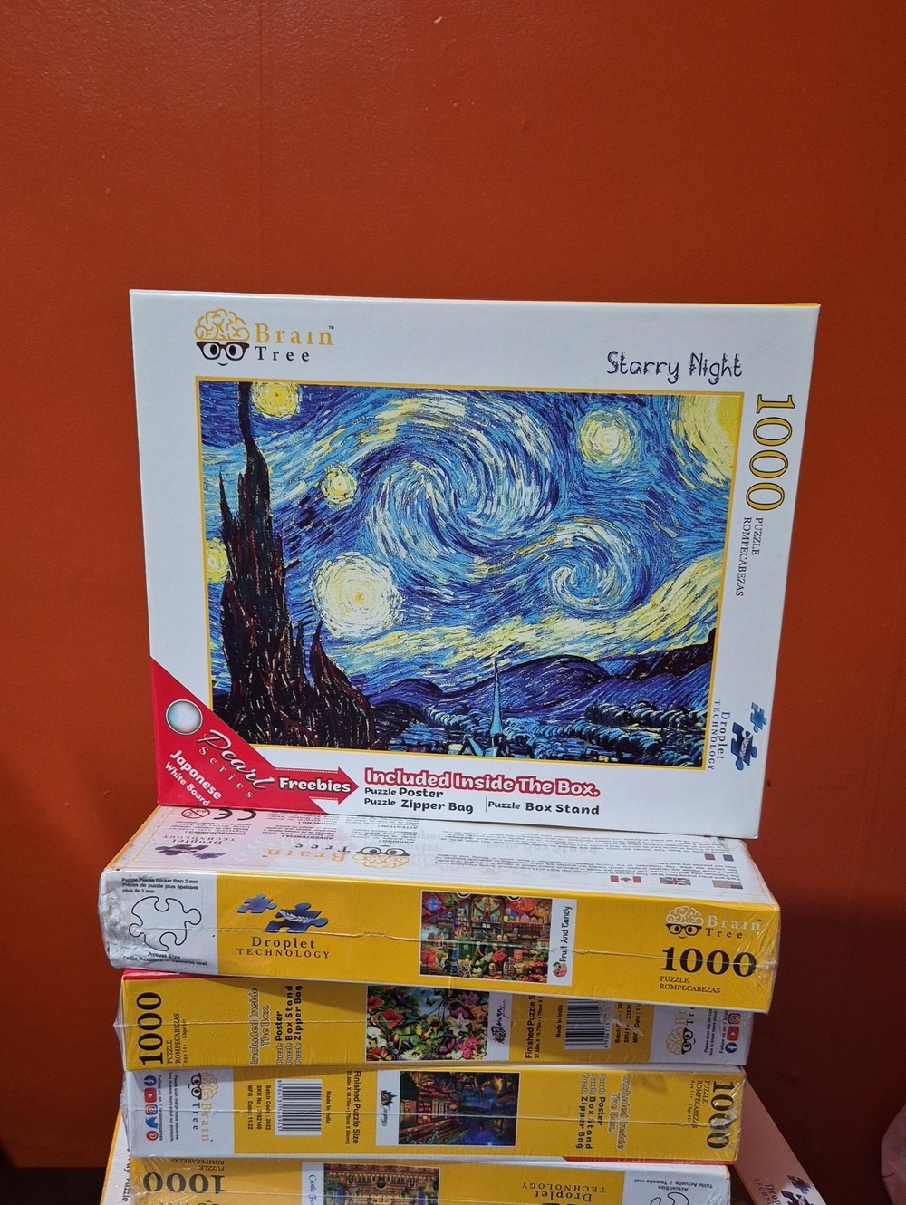 Brain Tree Starry Night 1000-Piece Puzzle - Blue